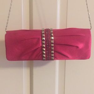 Satin pink evening purse